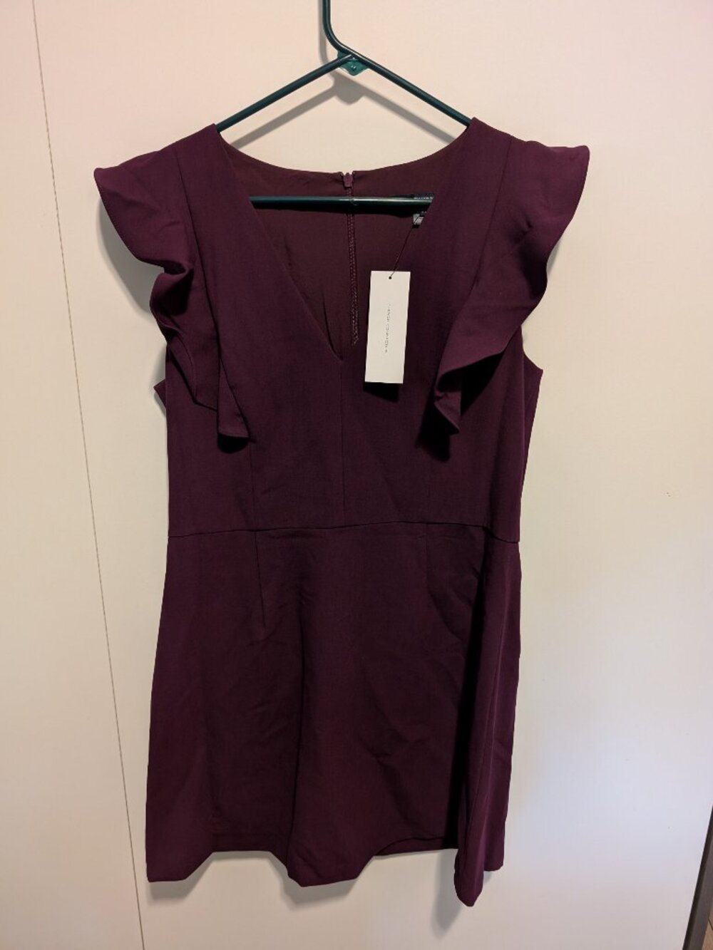 French Connection Whisper Ruffle V-Neck Mini Dress - 12